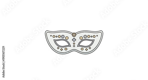 Decorative masquerade ball mask with gemstones and intricate design