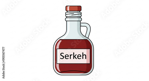 Traditional iranian serkeh vinegar bottle illustration