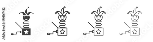 Jack in the box icon. flat stroke linear simple trend modern logotype design