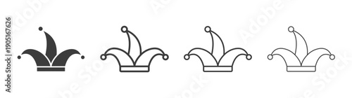 Jester hat icon. flat stroke linear simple trend modern logotype design
