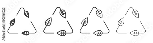 Leaves eco recycle icon. flat stroke linear simple trend modern logotype design