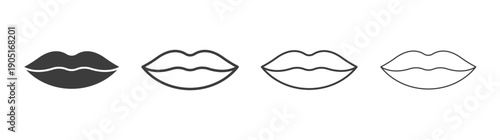 Lips icon. flat stroke linear simple trend modern logotype design