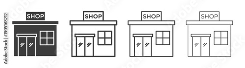 Local store icon. flat stroke linear simple trend modern logotype design