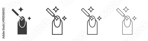 Manicure icon. flat stroke linear simple trend modern logotype design