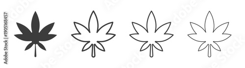Marijuana icon. flat stroke linear simple trend modern logotype design