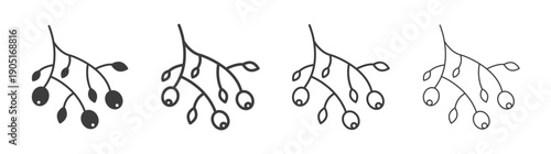 Mistletoe icon. flat stroke linear simple trend modern logotype design