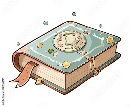 Magic grimoire book for fantasy world and storytelling creative project Graphic Asset