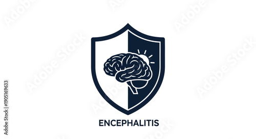 Illustration of a brain surrounded by colorful virus particles and lines for World Encephalitis Day awareness with a global health theme.
