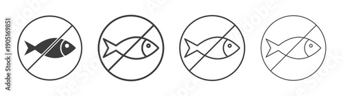 No fishing icon. flat stroke linear simple trend modern logotype design