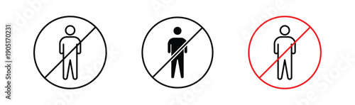 No man signs. flat stroke linear simple trend modern logotype design