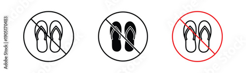 No sandals signs. flat stroke linear simple trend modern logotype design