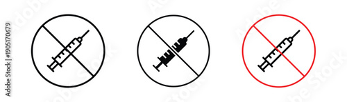 No syringe signs. flat stroke linear simple trend modern logotype design