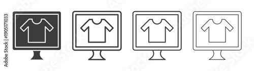 Online clothes shopping icon. flat stroke linear simple trend modern logotype design