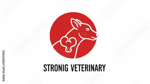 Veterinary clinic logo with animal and heart symbol.
