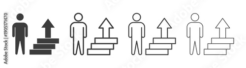 Personal development icon. flat stroke linear simple trend modern logotype design