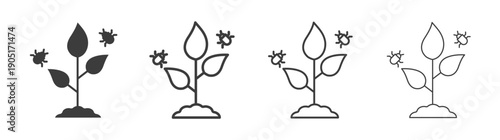 Pest plant icon. flat stroke linear simple trend modern logotype design