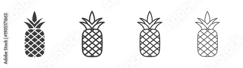 Pineapple icon. flat stroke linear simple trend modern logotype design