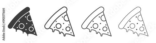 Pizza icon. flat stroke linear simple trend modern logotype design