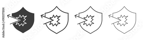 Protection from attack icon. flat stroke linear simple trend modern logotype design