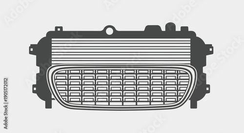 An old-fashioned typewriter and vintage vector illustration of a classic antique radio with a broadcast dial and speaker isolated on white