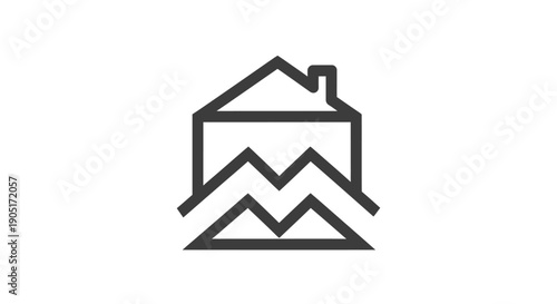 Vector illustration of a paper house symbol and real estate building icon set designed as a professional business construction element for web architecture and property shape concept