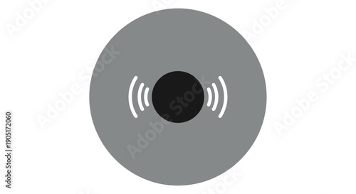 Isolated vector illustration of a black and white yin yang symbol with an egg shape on a blank digital disc or vinyl record circle object representing audio data and media technology