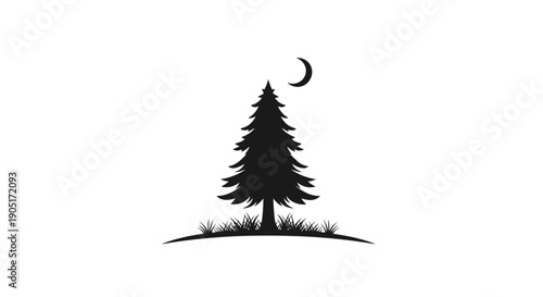 A festive set of vector Christmas trees with green fir and pine branches evokes a snowy winter forest celebration, creating a perfect New Year decoration for a holiday card