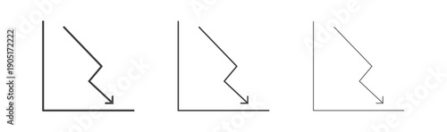 Reduction chart icon. flat stroke linear simple trend modern logotype design