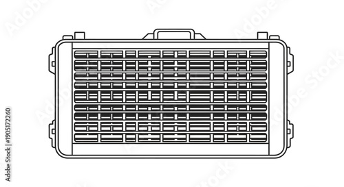 An antique black transistor radio receiver with a classic metal speaker and volume dial, isolated on a white background as a retro audio equipment object for music and sound