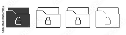 Secret folder icon. flat stroke linear simple trend modern logotype design