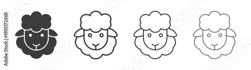 Sheep icon. flat stroke linear simple trend modern logotype design
