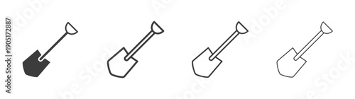 Shovel icon. flat stroke linear simple trend modern logotype design