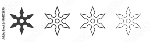 Shuriken icon. flat stroke linear simple trend modern logotype design