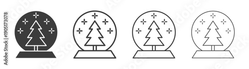 Snow globe icon. flat stroke linear simple trend modern logotype design