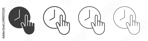 Specify at time icon. flat stroke linear simple trend modern logotype design