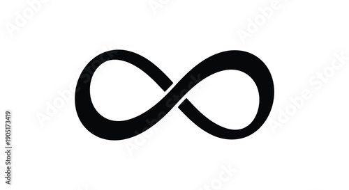 A stark black and white image showcases the mathematical symbol for infinity a figure eight like loop high quality professional