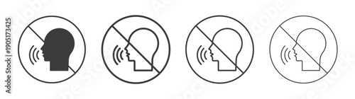 Stop talking signs. flat stroke linear simple trend modern logotype design