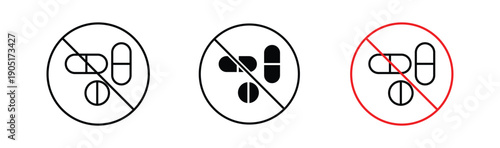 Stop using illegal drugs signs. flat stroke linear simple trend modern logotype design