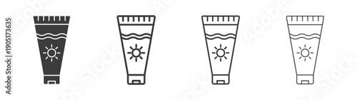 Suntan cream icon. flat stroke linear simple trend modern logotype design