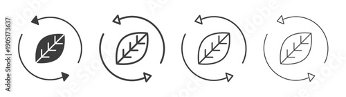 Sustainable icon. flat stroke linear simple trend modern logotype design