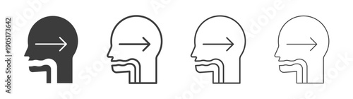 Swallowing reflex icon. flat stroke linear simple trend modern logotype design