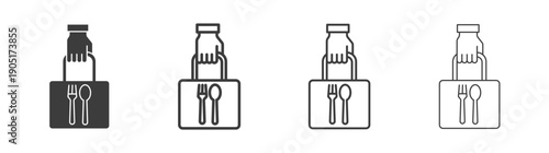 Take away food icon. flat stroke linear simple trend modern logotype design