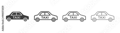 Taxi icon. flat stroke linear simple trend modern logotype design
