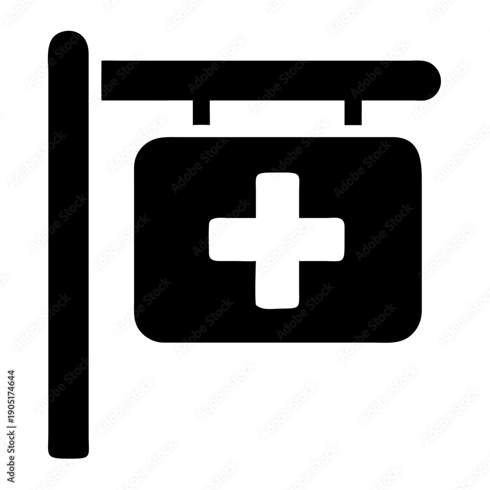 Obraz premium Medical aid sign displayed on a portable barrier for emergency access points
