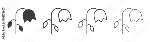 Wilted flower icon. flat stroke linear simple trend modern logotype design