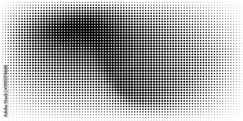 Dotted gradient vector illustration, white and black halftone background, horizontal seamless dotted lines, monochrome dots texture backdrop, retro effect. modern
