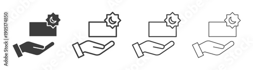 Zakat with money gift icon. flat stroke linear simple trend modern logotype design