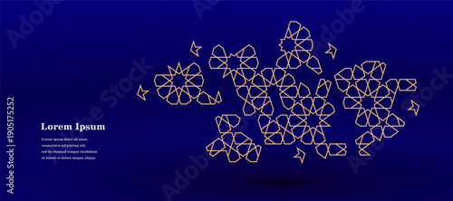 幾何学 抽象 星型 レトロ ラマダン パターン 背景