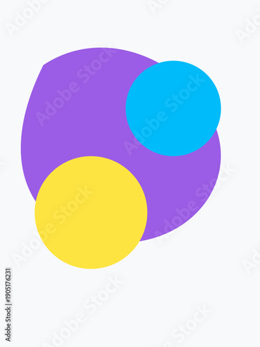 Three interconnected colored circles overlapping in a modern geometric design layout
