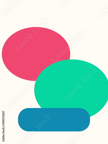 Colorful speech bubbles with different shapes and sizes floating in conversation formation